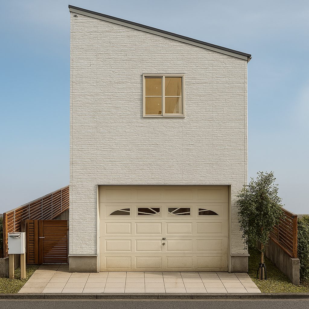 オーバースライダー式ガレージシャッターイメージ参考例③【ガレージハウスのシャッター例】