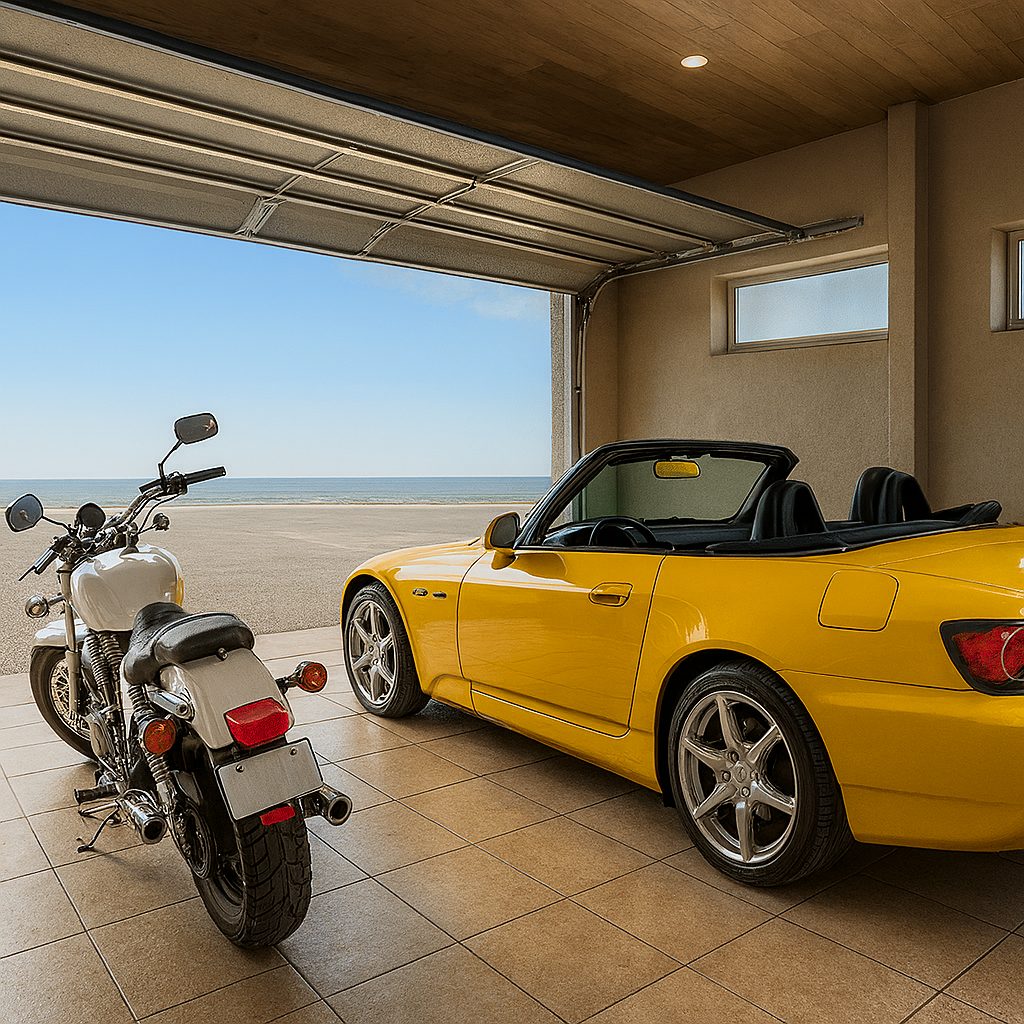 【Garage House①】ナチュラルテイスト2階建てロフト付きのガレージハウス、ガレージ奥から