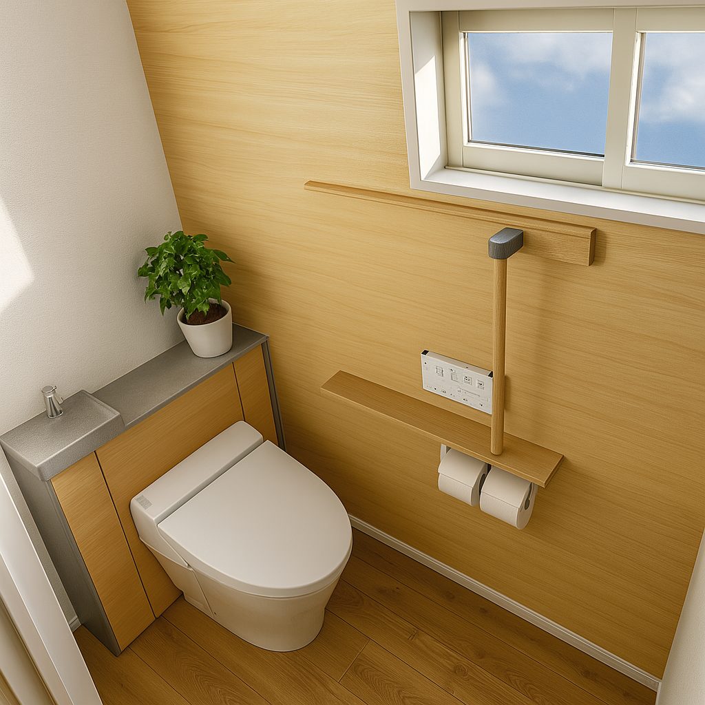 【Garage House①】ナチュラルテイスト2階建てロフト付きのガレージハウス、2Fトイレ