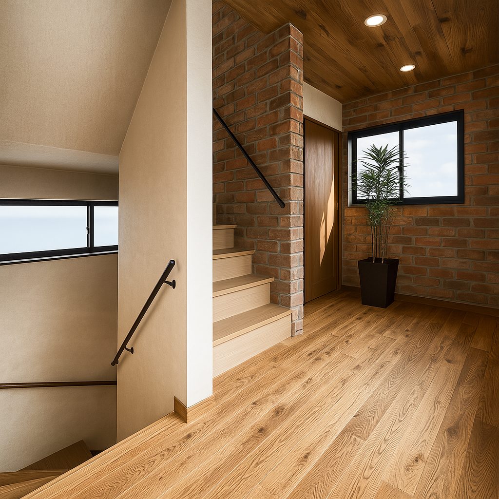 【Garage House⑭】バイクと暮らす3階建て!ブルックリンスタイルのガレージハウス_2F階段前