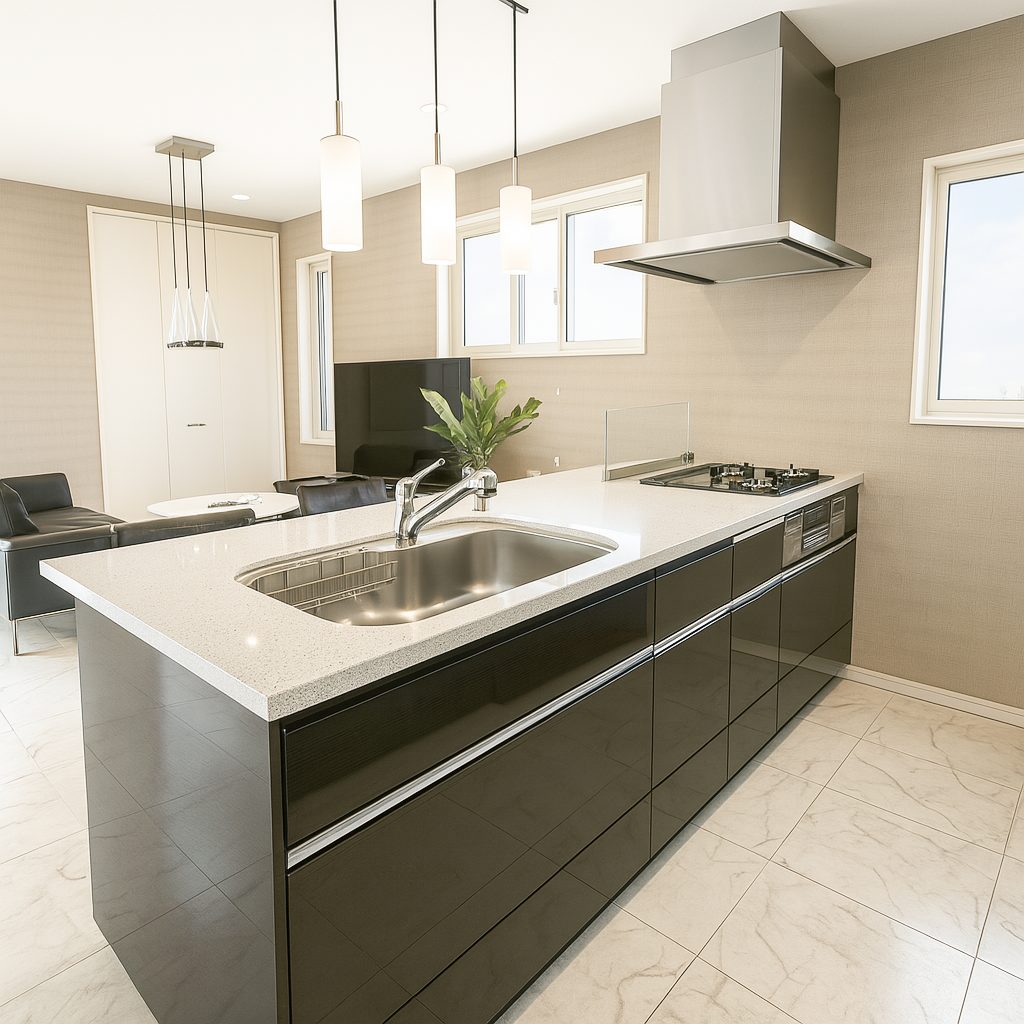 【Garage House②】リッチなLDK!モダンテイスト2階建てのガレージハウス、対面式キッチン