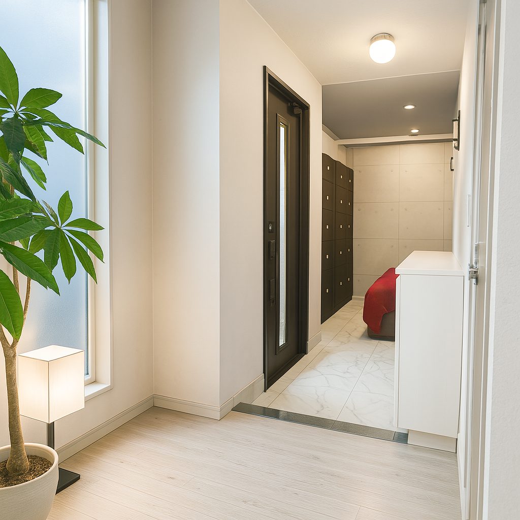 【Garage House②】リッチなLDK!モダンテイスト2階建てのガレージハウス、ガレージと行き来できる玄関②