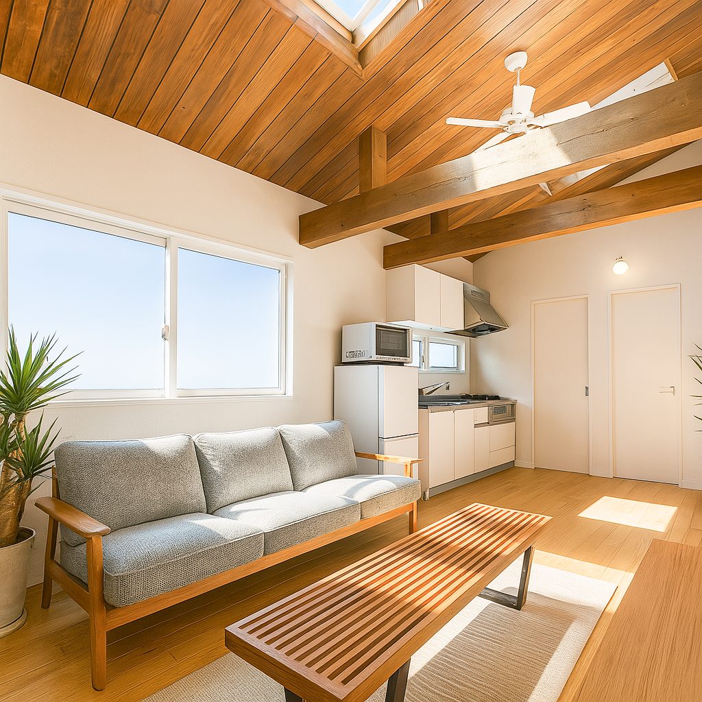 【Garage House③】西海岸カリフォルニアスタイル!平屋のアメリカンガレージハウス、LDK②