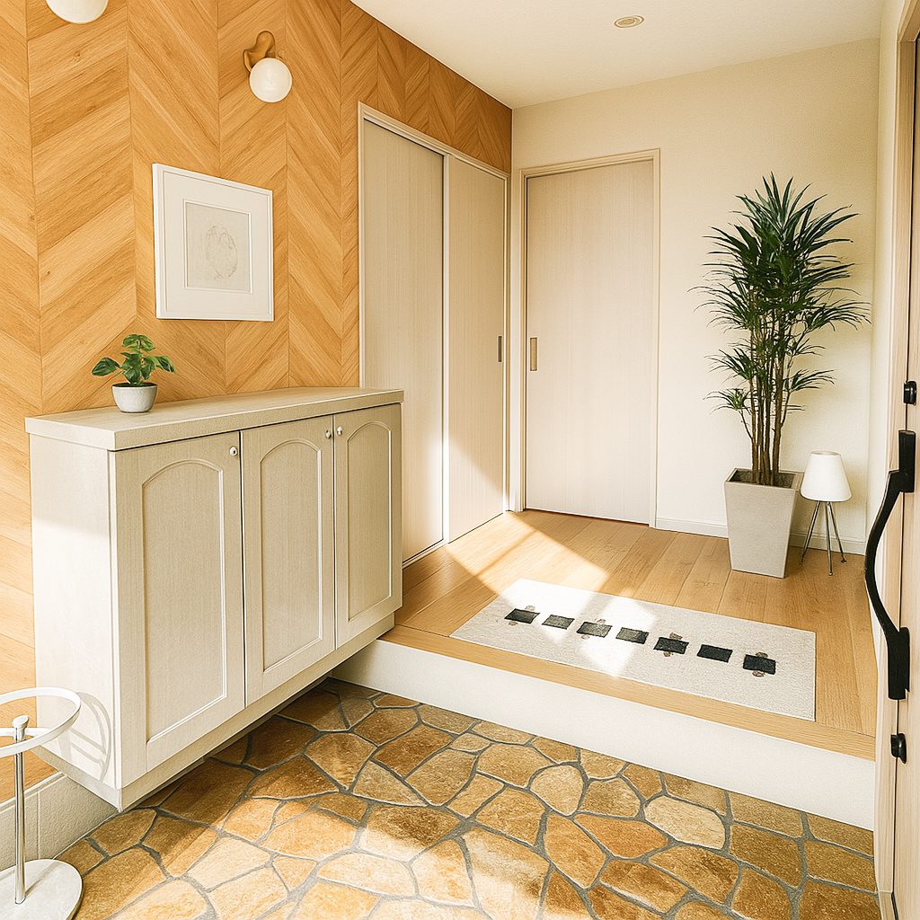 【Garage House③】西海岸カリフォルニアスタイル!平屋のアメリカンガレージハウス、玄関①