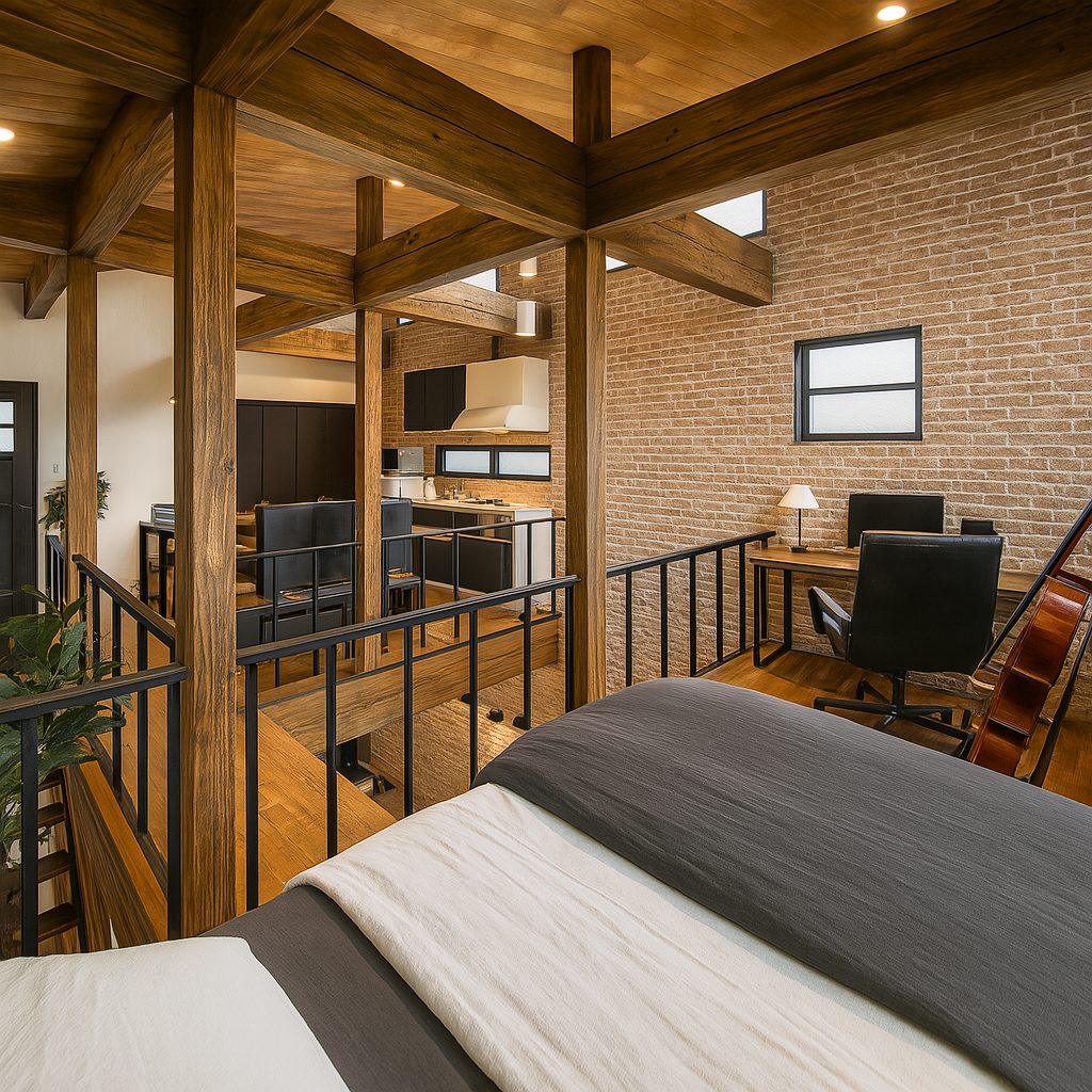 【Garage House④】倉庫みたいな住居!ブルックリンスタイル2階建てのガレージハウス、ベッドスペース