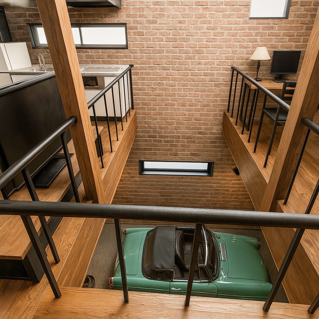 【Garage House④】倉庫みたいな住居!ブルックリンスタイル2階建てのガレージハウス、吹き抜け