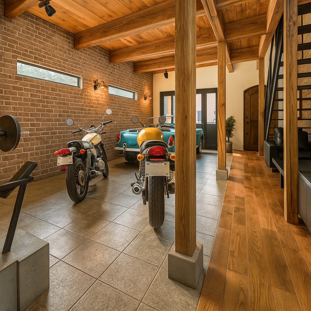 【Garage House④】倉庫みたいな住居!ブルックリンスタイル2階建てのガレージハウス、ガレージでトレーニングができる④
