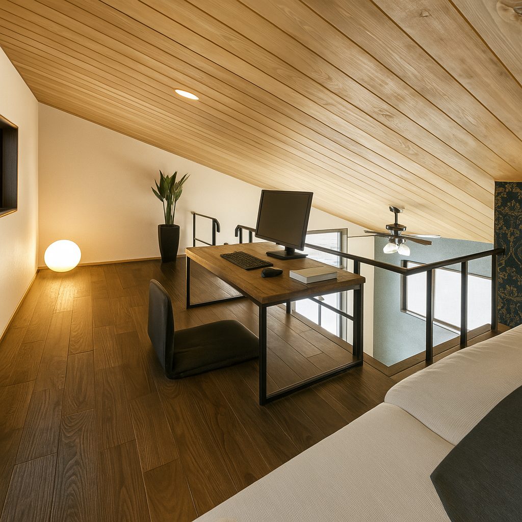 【Garage House⑤】バイクと暮らす家!アジアンスタイル平屋ロフト付きのガレージハウス、ロフト②