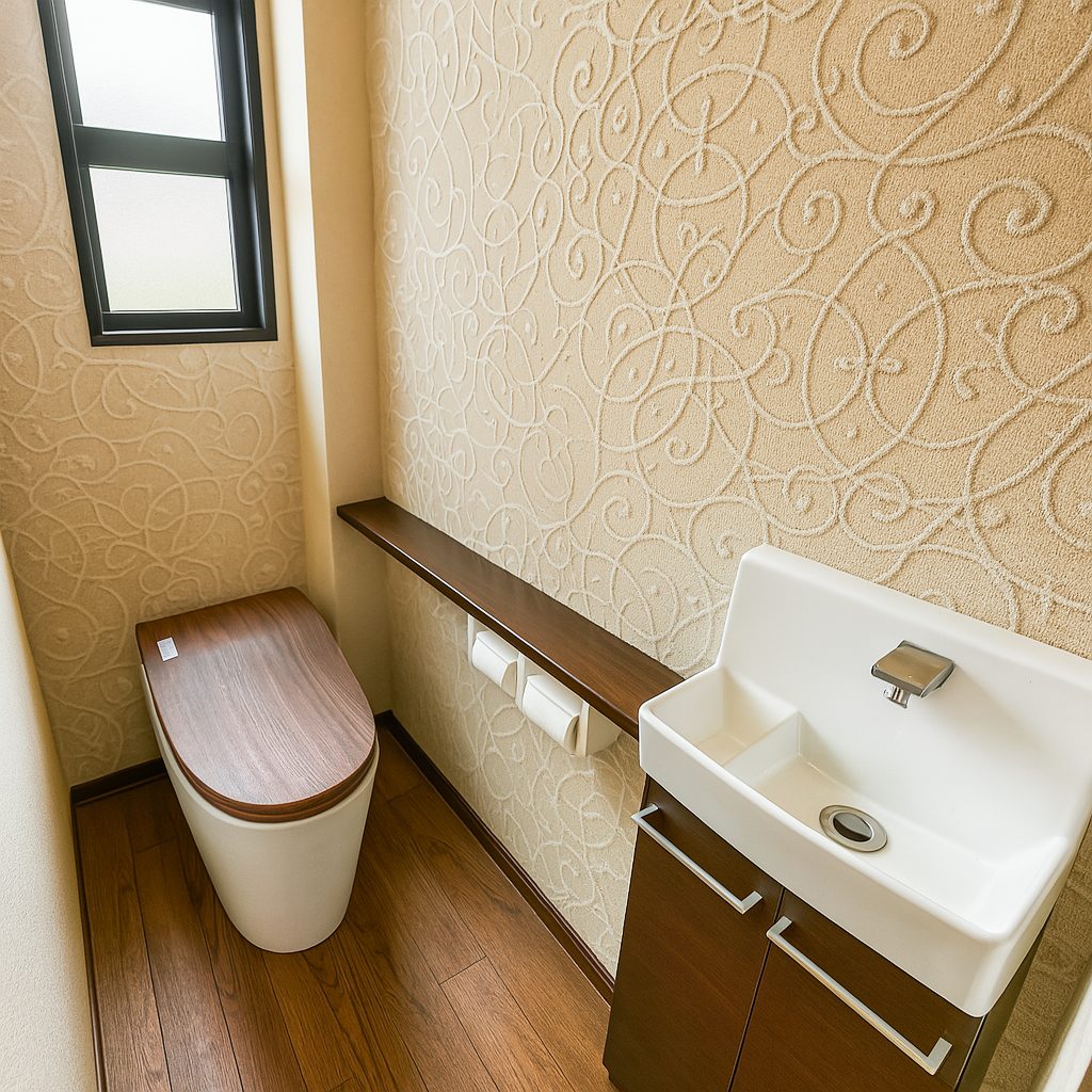 【Garage House⑤】バイクと暮らす家!アジアンスタイル平屋ロフト付きのガレージハウス、トイレ