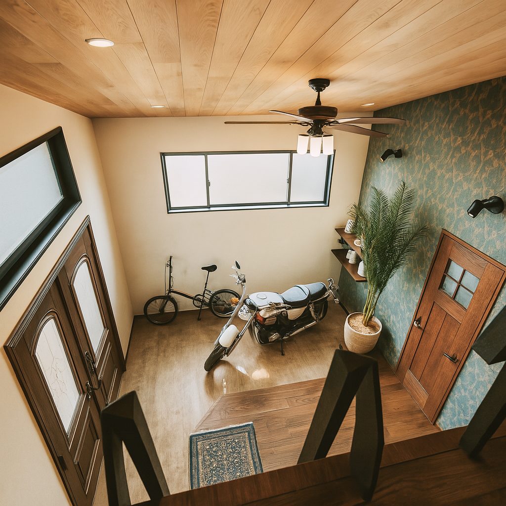 【Garage House⑤】バイクと暮らす家!アジアンスタイル平屋ロフト付きのガレージハウス、ロフト③