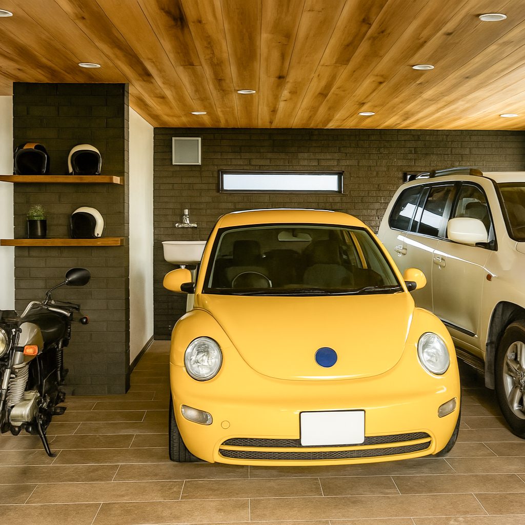 【Garage House⑦】車2台置き!インダストリアルスタイル2LDKの2階建てガレージハウス、ガレージ④