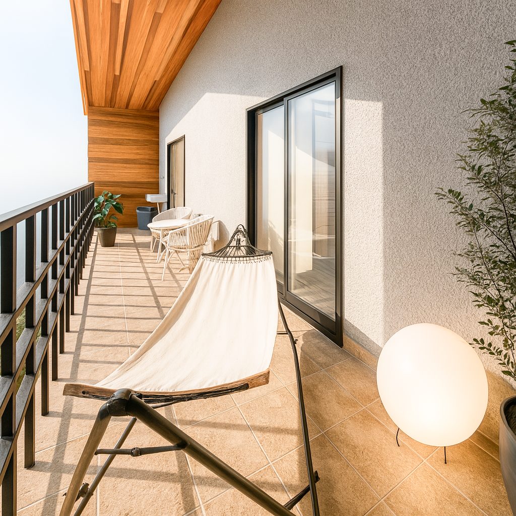 【Garage House⑦】車2台置き!インダストリアルスタイル2LDKの2階建てガレージハウス、ベランダ②