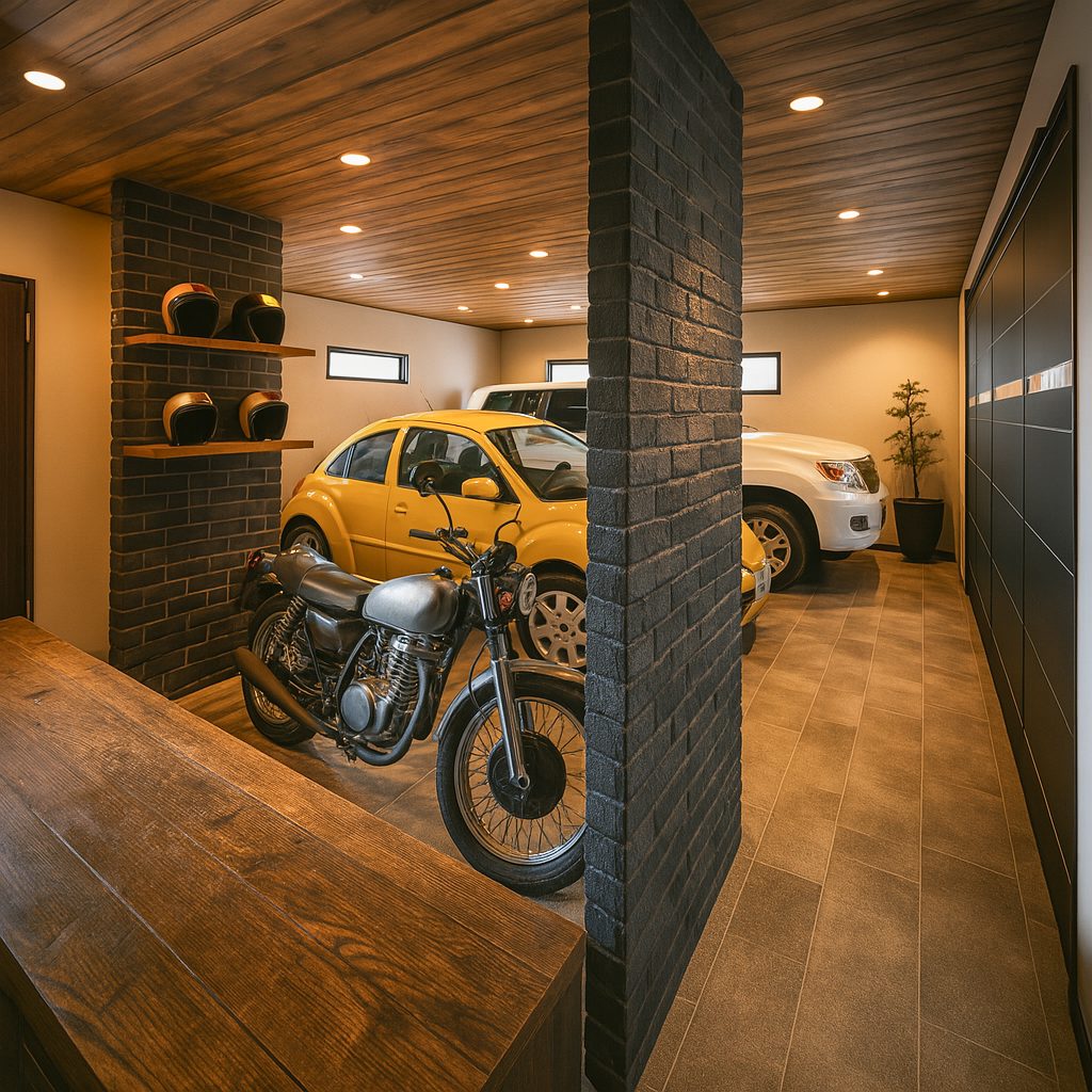 【Garage House⑦】車2台置き!インダストリアルスタイル2LDKの2階建てガレージハウス、ガレージ②
