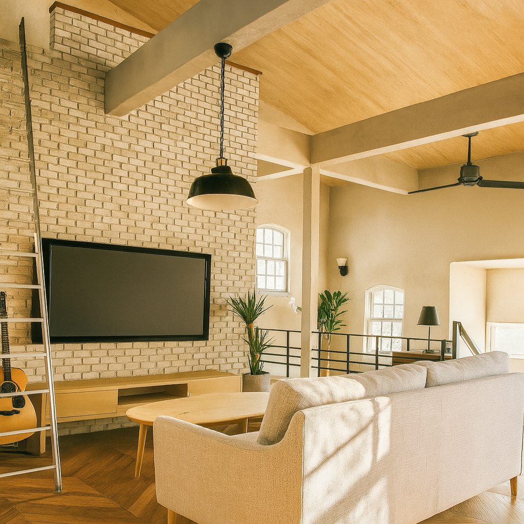 【Garage House⑧】スキップフロアのアメリカンハウス!空間が一つのガレージハウス、リビング③