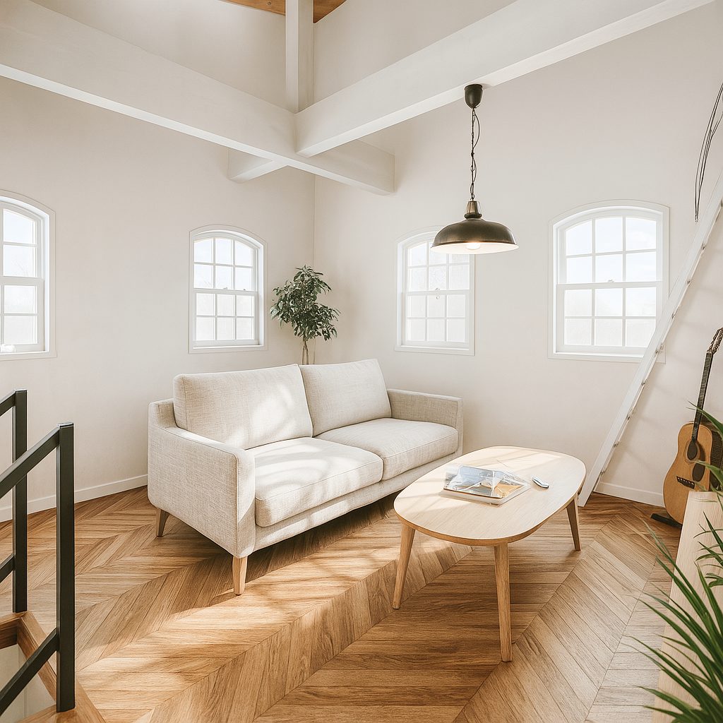 【Garage House⑧】スキップフロアのアメリカンハウス!空間が一つのガレージハウス、リビング⑤