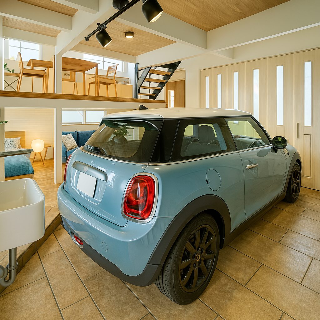 【Garage House⑧】スキップフロアのアメリカンハウス!空間が一つのガレージハウス、ガレージ③