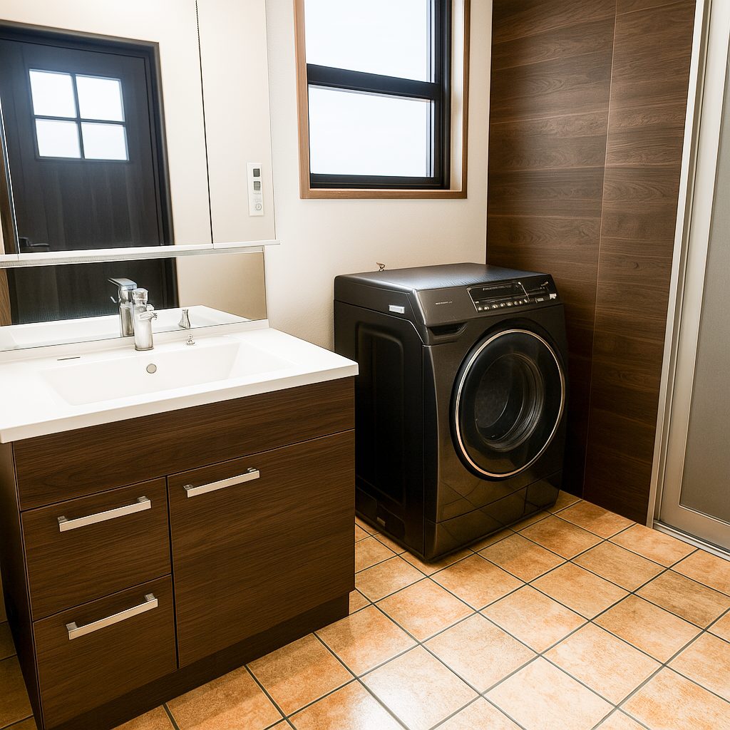 【Garage House⑨】インダストリアルバイカーハウス!スキップフロアのガレージハウス、洗面室