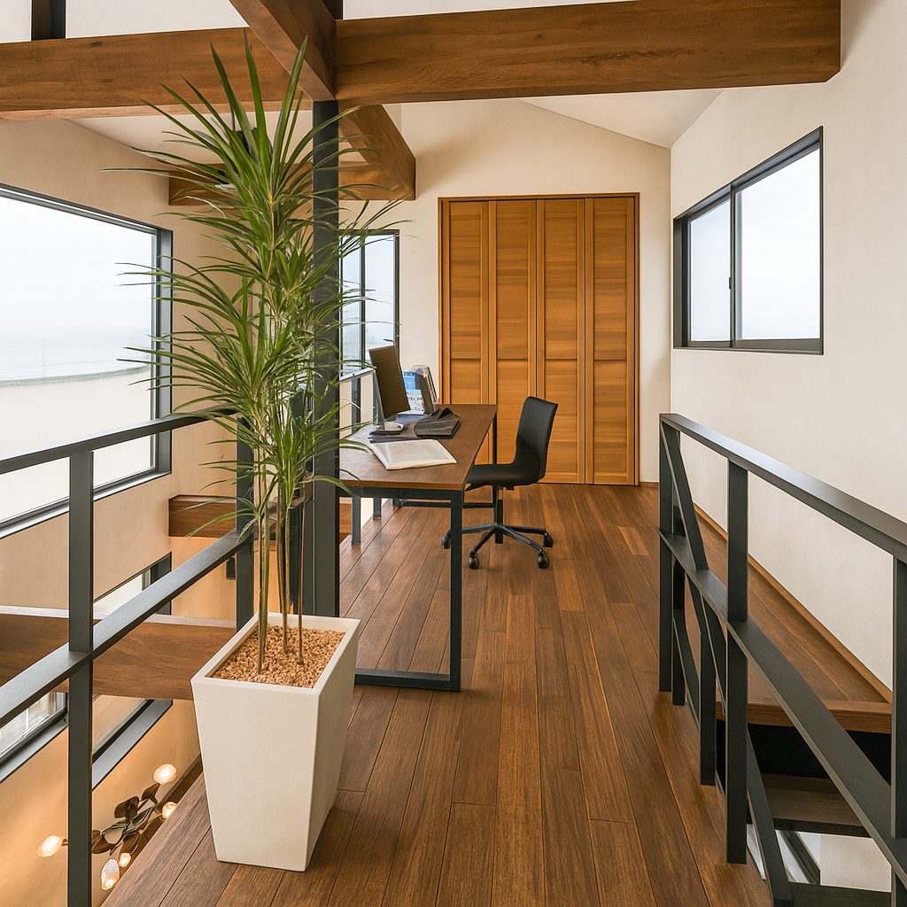 【Garage House⑨】インダストリアルバイカーハウス!スキップフロアのガレージハウス、書斎③